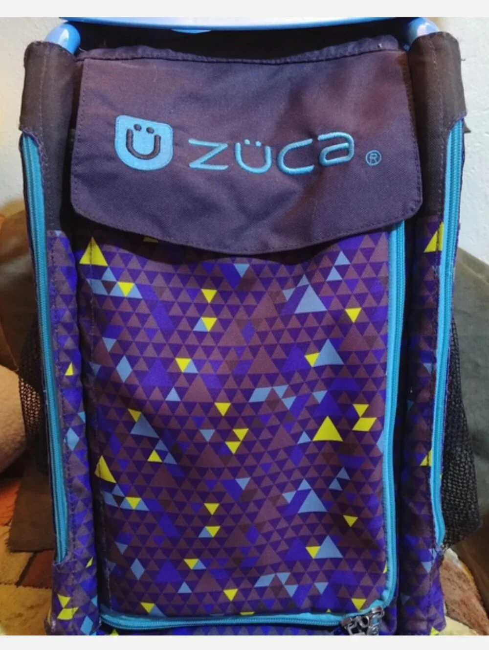 Purple Geometric Rolling Zuca Skate Bag